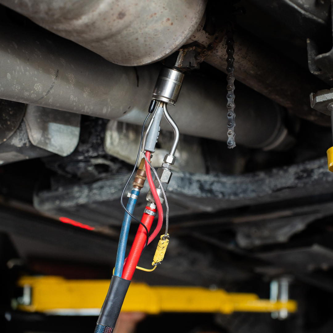 ReGenX on-vehicle DPF cleaning process under truck